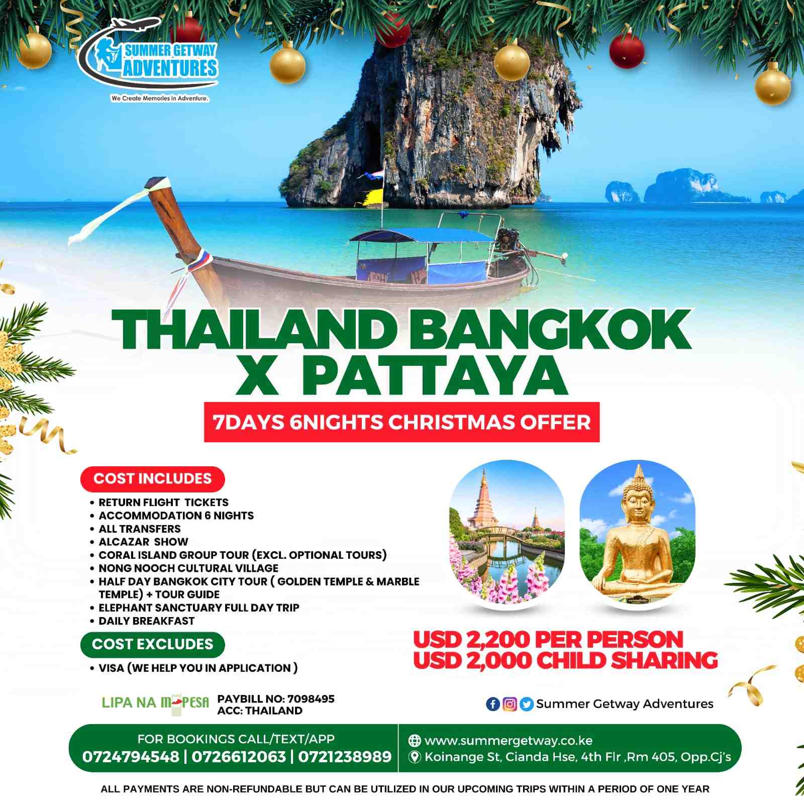 Thailand Bangkok X Pattaya 7 Days 6 Nights Christmas Offer image