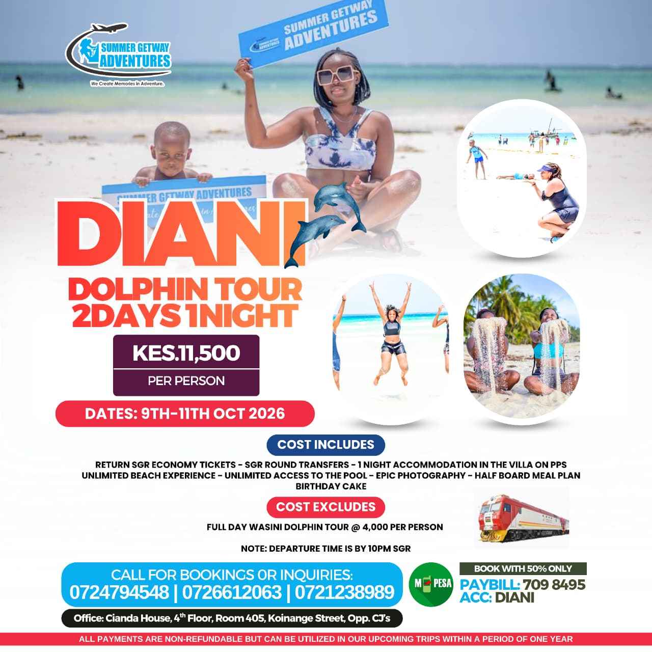 Diani Dolphin Tour 2 Days 1 Night image