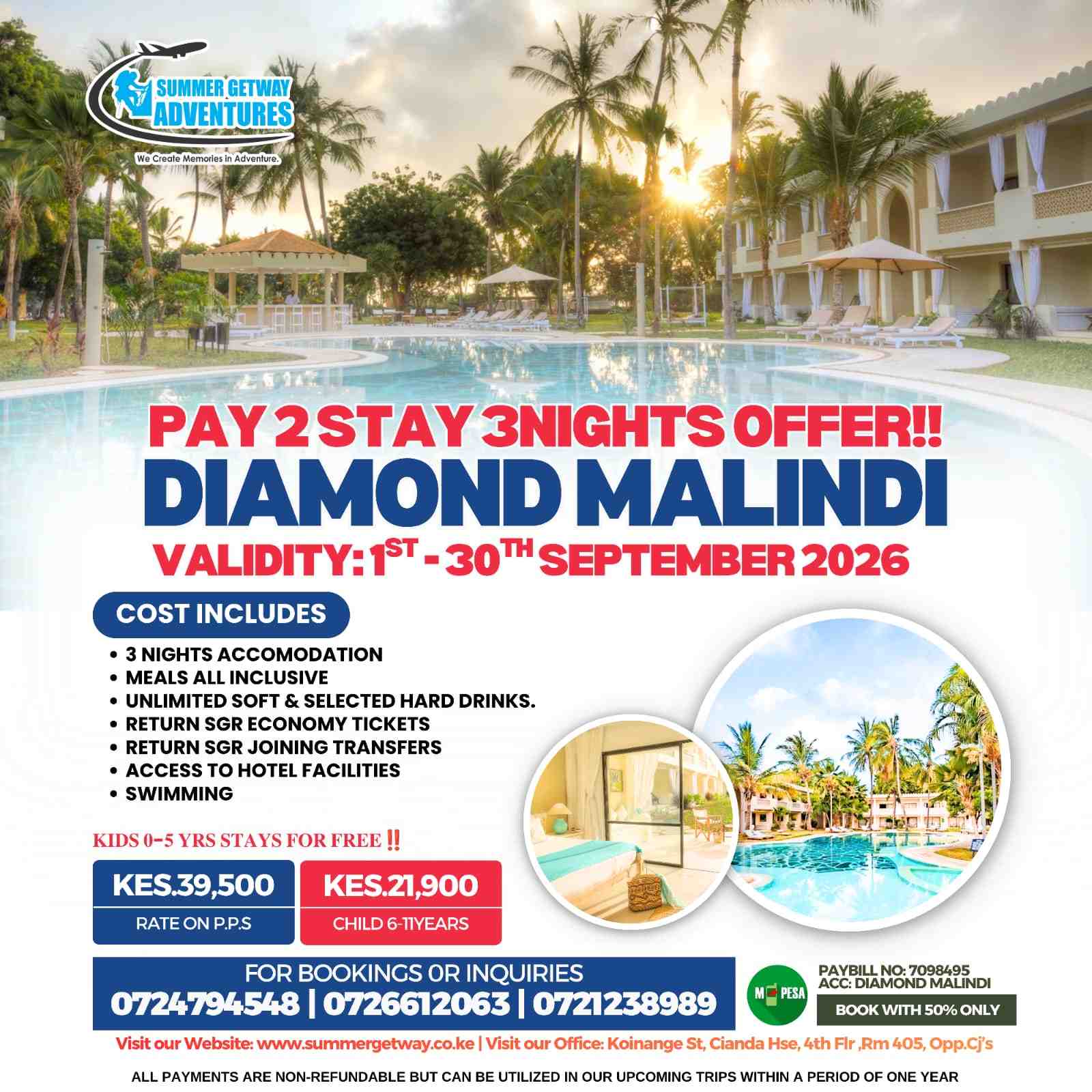 Pay 2 Stay 3 Nights Offer - Diamond Malindi image